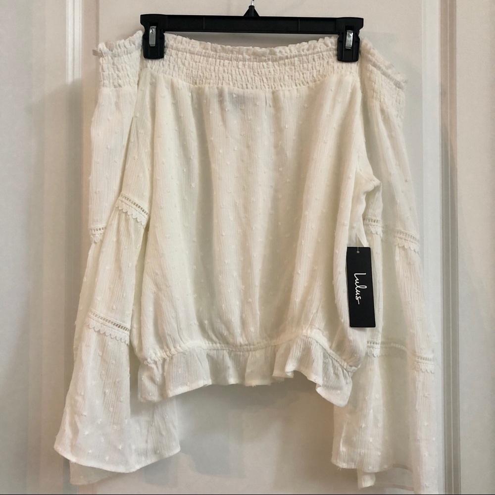 NWT Off Shoulder White Lace Top